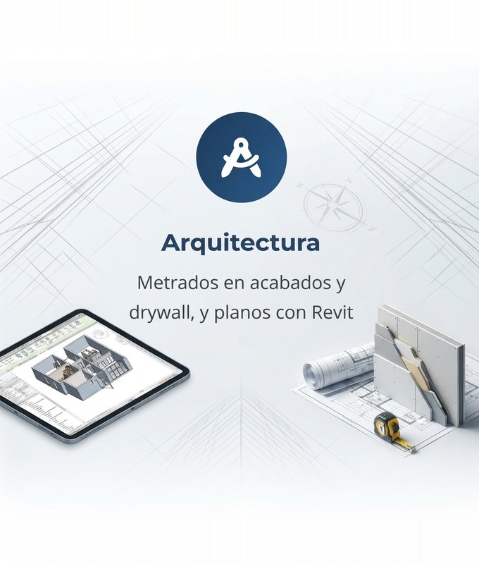 Arquitectura - Metrados en acabados y drywall, y planos con Revit